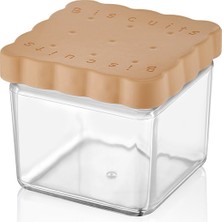 Bisküvi Kapaklı Plastik Saklama Kabı 500 ml – Kapaklı Atıştırmalık ve Gıda Kabı