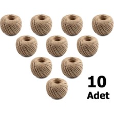 Doğal Jüt Ipi 10'lu Paket, Dayanıklı Halat ve Hasır Ipi Seti