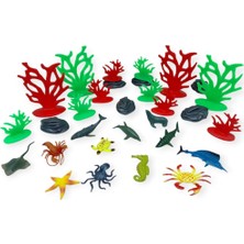 Getittir Hayvan Figürleri - Aksesuarlı Deniz Hayvanları  - 30 Parça Set (Lisinya)