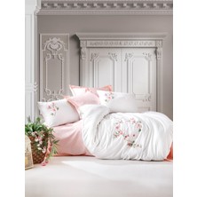 Wovna 3D Nakışlı Çift Kişilik Saten Nev Takımı Luna Pudra