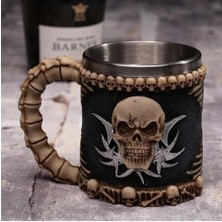 Özbience Karayip Korsanları Temalı Kuru Kafa Iskelet Tasarımlı Kupa Bardak