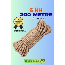 Dayanıklı 6mm 200M Jüt Halat, Dekoratif ve Çok Amaçlı Hasır Ipi