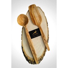 Özbience El Yapımı Zeytin Ağacı 33 cm Kaşık ve Spatula Seti, 1. Sınıf Kalite