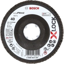 Bosch 115 mm Metal Flap Disk, X-Lock, 60 Kum, Güçlü ve Dayanıklı Serisi