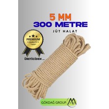 5 mm 300 Metre Dekoratif Jüt Halat Hasır Ip