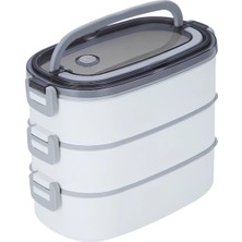 Özbience 3 Katlı Çelik Yemek Saklama Kabı, 2200ML, Dayanıklı ve Şık Tasarım