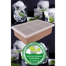 Özbience Büyük Boy Silikon 6'lı Küp Buzluk Seti, Kapaklı, Dayanıklı ve Kullanışlı