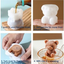 Özbience Sevimli Ayı Şekilli Buz Kalıbı, Ferahlatıcı Soğuk Içecekler Için