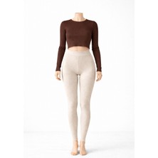 Belpa Sıla Sella Fitilli Yüksek Bel Spor Tayt