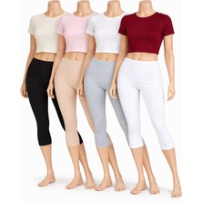 Belpa Diz Altı Pamuklu Penye Tayt, Likralı Tayt, Kapri Tayt,, Büyük Beden Tayt %95 Pamuklu %5 4'lü Paket