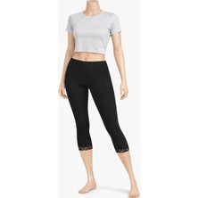 Belpa Diz Altı Dantell Pamuklu Tayt,penye Tayt, Kapri Tayt %100 Pamuklu Büyük Beden Tayt Tekli Paket