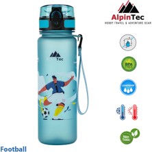 Özbience Çocuklar Için Futbol Desenli Mavi Tritan Su Matara 500 ml