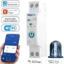 Onoffsmart Tuya Wifi Akıllı Kaçak Akım Voltaj Koruma Güç Tüketimi Uzaktan Kontrol Zamanlama 63 Amper Anahtar Role
