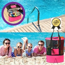 Özbience Pembe Soğuk-Sıcak Tutucu Bölmeli Termos Çanta, Plaj ve Seyahat Için Ideal