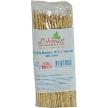 Wovna Çöp Şiş Bambu Şişleri 15 cm Takribi 100 Adet 1 Paket