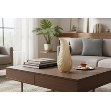 Bosso Model 6122 Krem Dekoratif Cam Vazo 14X30 cm Modern Renkli Tasarım Salon Ofis Ev Dekoru Çiçekçilik Obje Sunumu