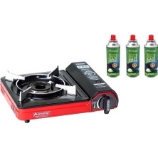 Özbience Portatif Kamp Ocak Gaz Stop ve 3 Adet 227 Kartuş ile Güvenli Kullanım