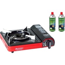 Özbience Portatif Kamp Ocak Gaz Stop Emniyetli 2 Adet 227 Kartuş Seti