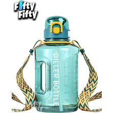 Özbience Büyük Boy 1700 ml Tritan Su Matara, Pipetli ve Askılı, Dayanıklı Tasarım