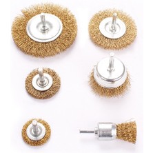 Çelik Tel Fırça Seti 6’lı, Matkap Uyumlu, Hobi ve Temizlik Aksesuarları