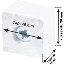 X-Perk Masa Sandalye Mobilya Koltuk Ayak Yükseltici 6'lı Boy 15 mm En 20 mm Beyaz