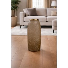 Bosso Model 3407 Kahverengi Dekoratif Cam Vazo 23X52 cm Modern Renkli Tasarım Salon Ofis Ev Dekoru Çiçekçilik Obje Sunumu