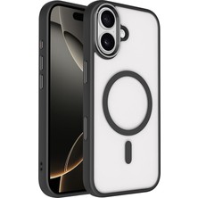 Delixa Senon iPhone 17 Için Kılıf Magsafe Uyumlu Şarj Özellikli Krom M-Safe Silikon Kapak (Siyah)