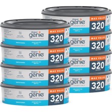 Hepta Collection Diaper Genie Yuvarlak Yedek 8'li Paket | 2560'A Kadar Yenidoğan Bezi Tutar | Kokusuz Sürekli Film Iç