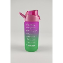 Özbience Çift Renk Ölçü Baskılı 500ML Cam Su Şişesi - Pembe