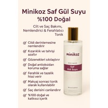 Minikoz Saf Gül Suyu %100 Doğal – Cilt ve Saç Bakımı, Nemlendirici & Ferahlatıcı Tonik – 100 ml
