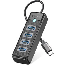 Hepta Collection Orıco Type-C To Usb-A 3.0 4 Portlu USB Çoklayıcı Hub Siyah