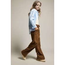 DeFacto Wide Leg Geniş Paça Çizgili Pantolon Kız Çocuk G6901A826SP