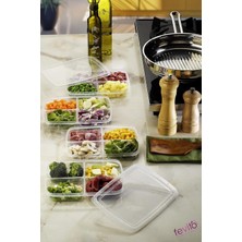 Hepta Collection Fevito Mikrodalga ve Difrizde Kullanılabilen Saklama Kabı Seti 4'lü Beyaz S-411