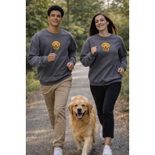 Muhtar Store Golden Retriever Köpek Desenli Sevgili Sweatshirt – Unisex Çift Kombini