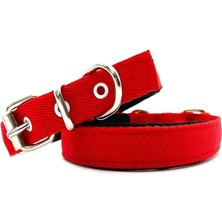 Hepta Collection Tasma Market Kırmızı Yumuşak Dokulu Kolon Köpek Tasması Kırmızı Tek Ebat