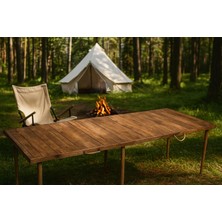 Hepta Collection Katlanır Kamp, Piknik ve Bahçe Masası 75X180 cm - Ceviz Renk