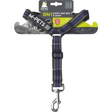 Hepta Collection M-Pets Hıkıng 2ın1 Göğüs Tasması+Emniyet Kemerli Tasma Mavi
