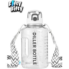 Özbience Büyük Boy 1700 ml Tritan Su Şişesi, Pipetli ve Boyun Askılı Tasarım