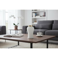 Bosso Model 3387 Beyaz Dekoratif Cam Vazo 14X26 cm Modern Renkli Tasarım Salon Ofis Ev Dekoru Çiçekçilik Obje Sunumu