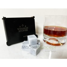 Özbience Doğal Mermer Viski Soğutucu Taşı Seti, 12 Adet Siyah Kutuda