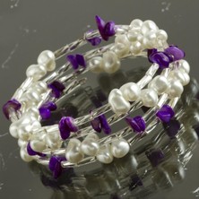 Nacario Helezon Kırık Doğaltaş Inci Bileklik