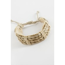 Nacario Örgülü Vinlex Deri Bileklik