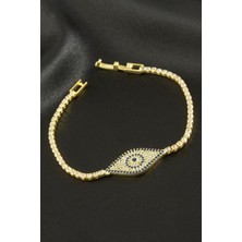 Nacario Göz Zirkon Taşlı Çocuk Bileklik 16 cm