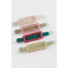 Nacario Dikdörtgen Taşlı Klipsli Toka