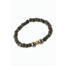 Nacario Hematit Bambu Ahşap Bileklik