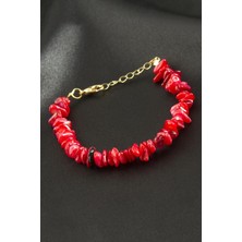 Nacario Mercan Kırık Doğaltaş Bileklik