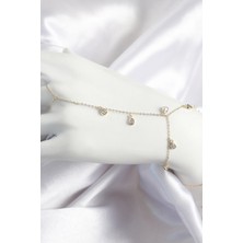 Nacario Bfs Pirinç Zirkon Taşlı Sallantılı Damla Model Gold Renk Kadın Şahmeran