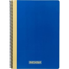 Delixa Pruva Ofis Serisi, A4 120 Yaprak Çizgili Karton Kapaklı Pet Spiralli Defter, Mavi