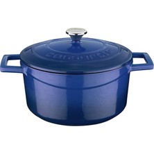 Delixa Metal Döküm Yuvarlak Tencere, 20 Cm, Mavi