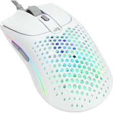 Delixa Model O 2 Rgb Kablolu Bamf Sensörlü 26000 Dpı 59 Gram Mouse Mat Beyaz